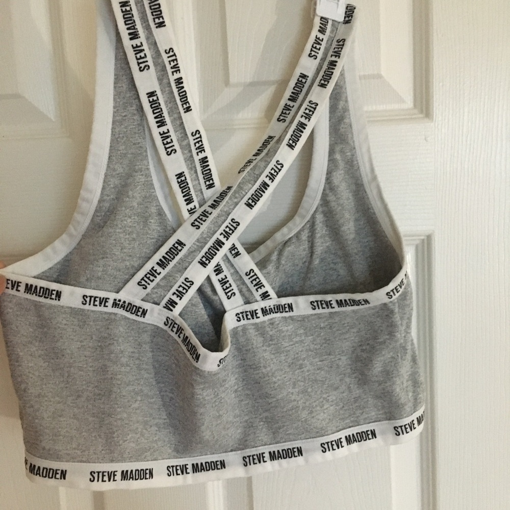 Steve Madden Gray Crisscross Bralette